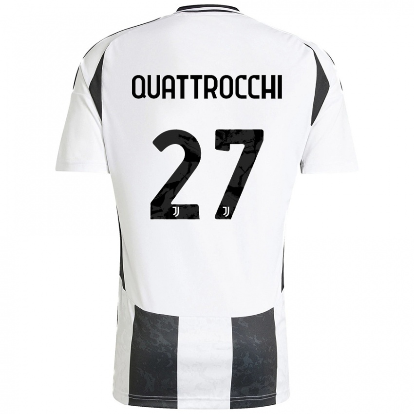 Damen Juan Ignacio Quattrocchi #27 Weiß Schwarz Heimtrikot Trikot 2024/25 T-Shirt