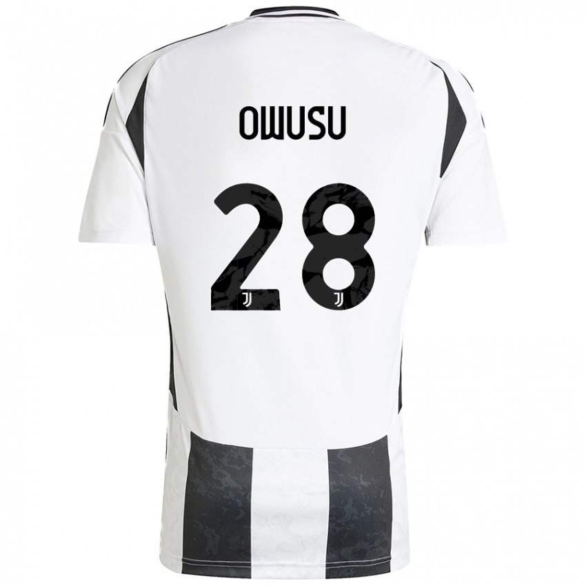 Damen Augusto Owusu #28 Weiß Schwarz Heimtrikot Trikot 2024/25 T-Shirt