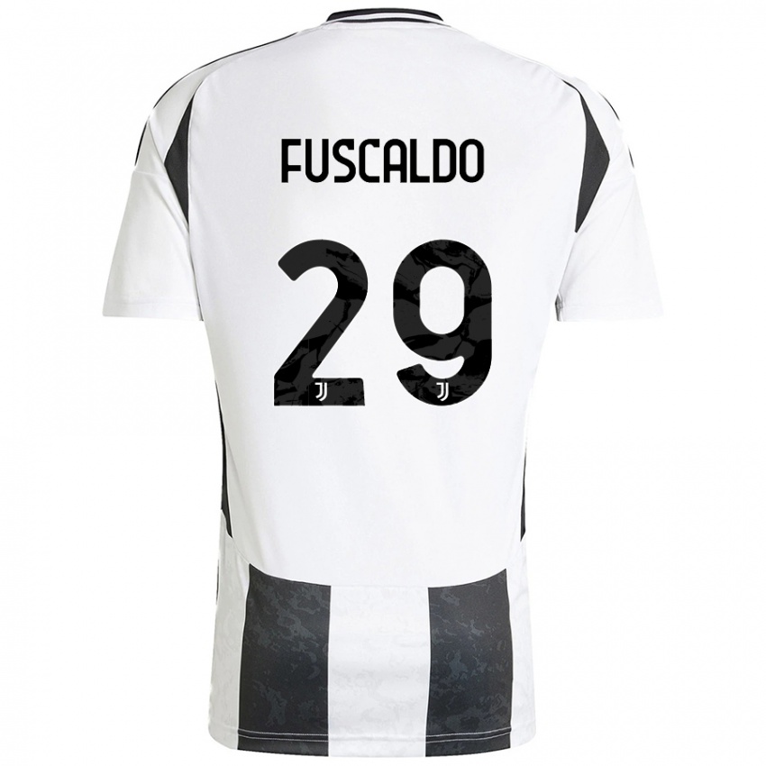 Damen Matteo Fuscaldo #29 Weiß Schwarz Heimtrikot Trikot 2024/25 T-Shirt