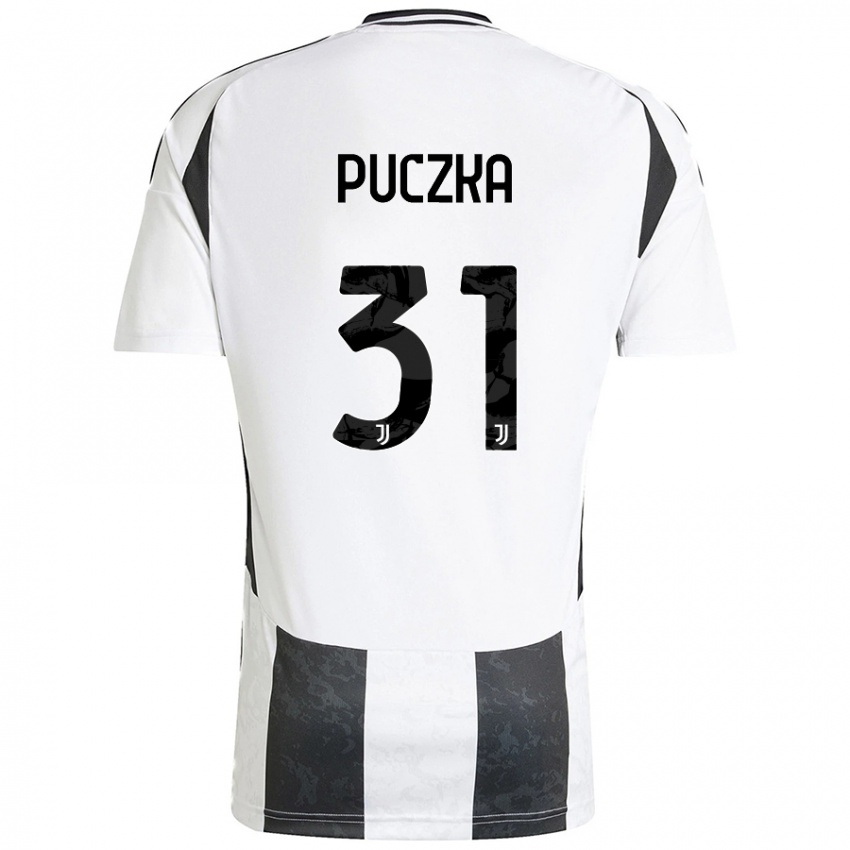 Damen David Puczka #31 Weiß Schwarz Heimtrikot Trikot 2024/25 T-Shirt