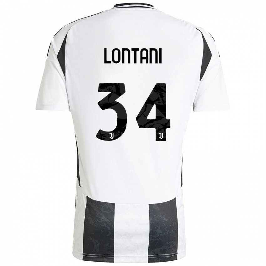 Damen Matteo Lontani #34 Weiß Schwarz Heimtrikot Trikot 2024/25 T-Shirt