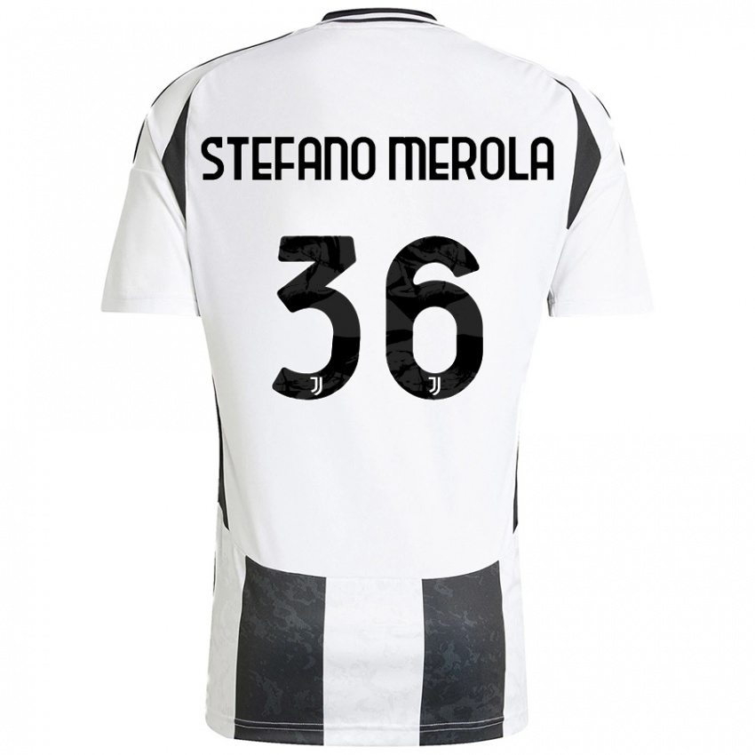 Damen Antonio Stefano Merola #36 Weiß Schwarz Heimtrikot Trikot 2024/25 T-Shirt