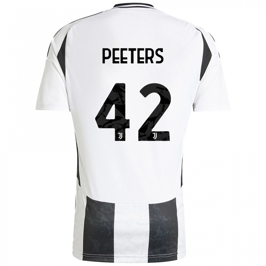 Damen Daouda Peeters #42 Weiß Schwarz Heimtrikot Trikot 2024/25 T-Shirt