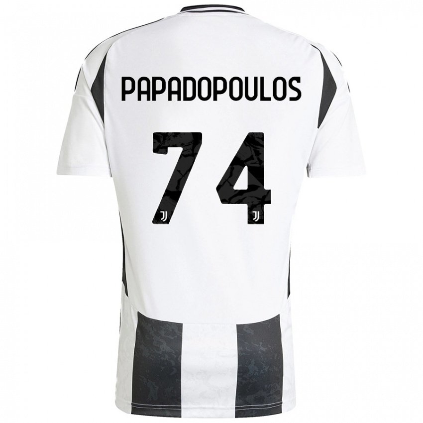 Damen Christos Papadopoulos #74 Weiß Schwarz Heimtrikot Trikot 2024/25 T-Shirt