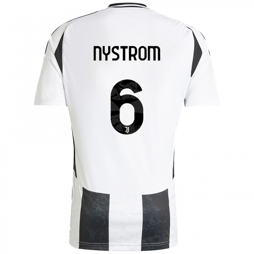 Damen Paulina Nyström #6 Weiß Schwarz Heimtrikot Trikot 2024/25 T-Shirt