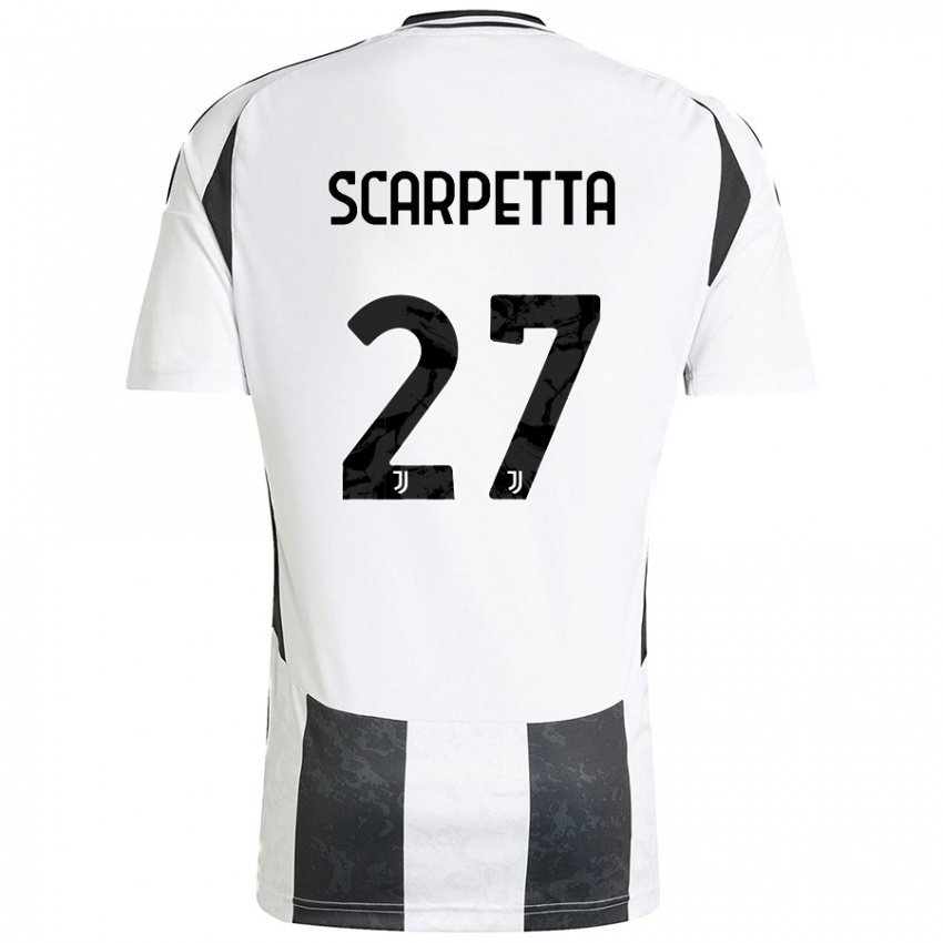 Damen Jacopo Scarpetta #27 Weiß Schwarz Heimtrikot Trikot 2024/25 T-Shirt