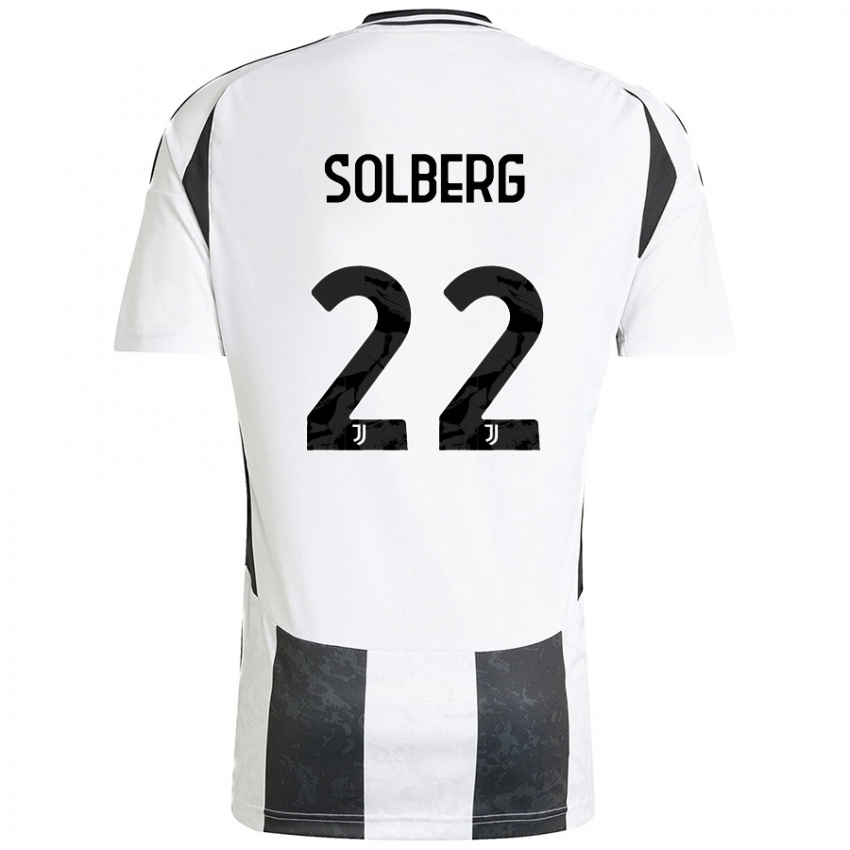 Damen Elias Solberg #22 Weiß Schwarz Heimtrikot Trikot 2024/25 T-Shirt