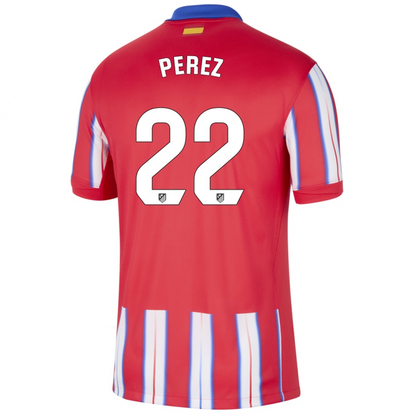 Damen Pablo Perez #22 Rot Weiß Blau Heimtrikot Trikot 2024/25 T-Shirt