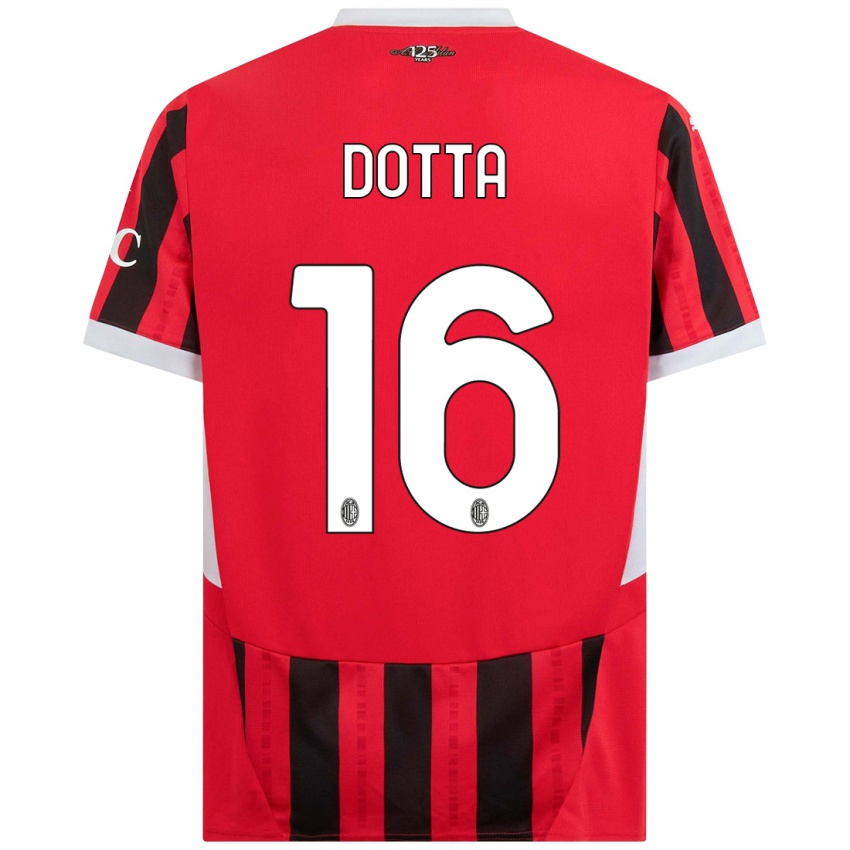 Damen Cristiano Dotta #16 Rot Schwarz Heimtrikot Trikot 2024/25 T-Shirt