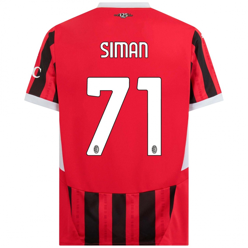 Damen Alexandru Șiman #71 Rot Schwarz Heimtrikot Trikot 2024/25 T-Shirt