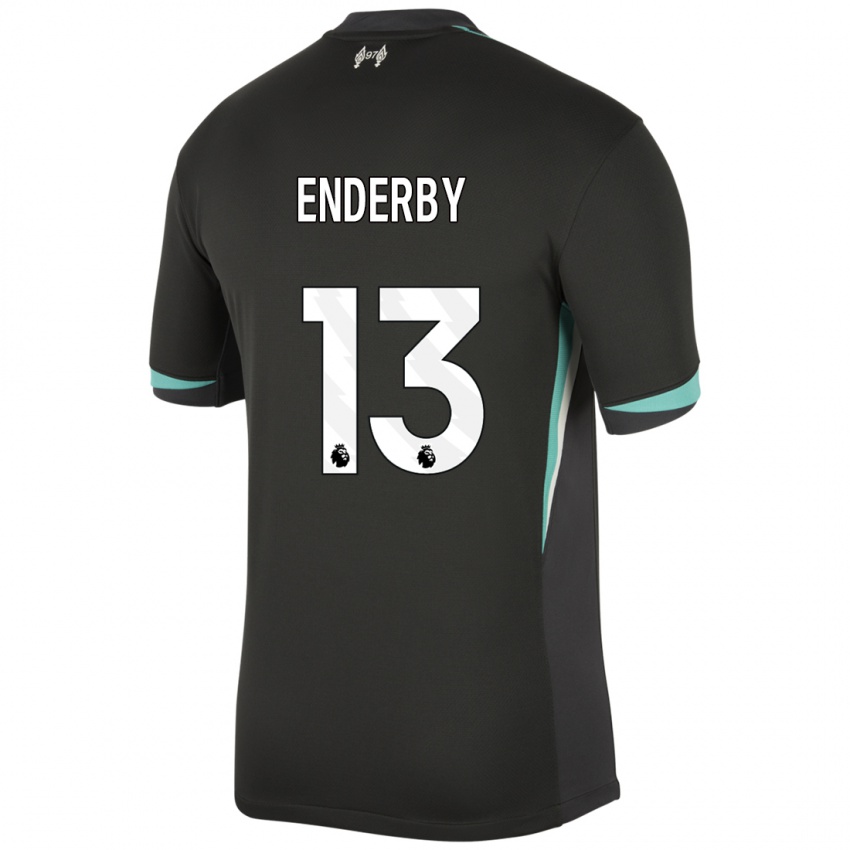 Damen Mia Enderby #13 Schwarz Anthrazitweiß Auswärtstrikot Trikot 2024/25 T-Shirt