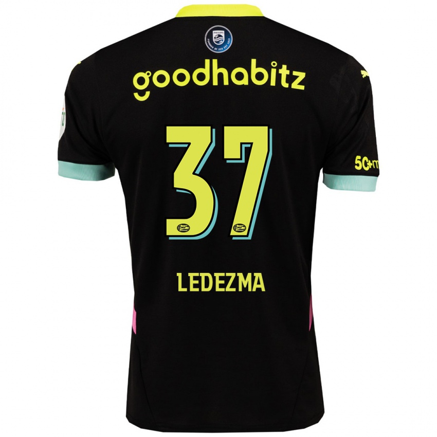 Damen Richard Ledezma #37 Schwarz Gelb Auswärtstrikot Trikot 2024/25 T-Shirt