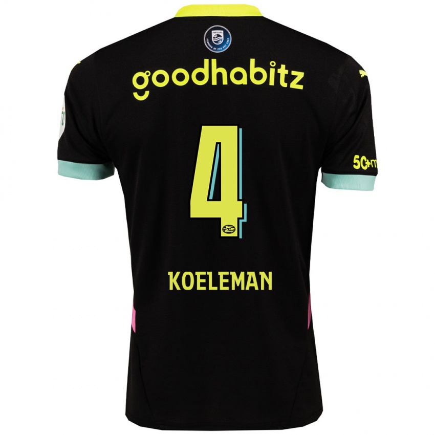 Damen Senna Koeleman #4 Schwarz Gelb Auswärtstrikot Trikot 2024/25 T-Shirt