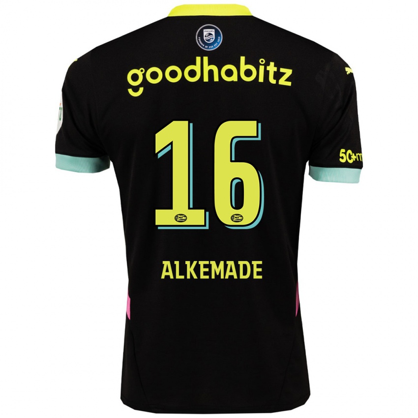 Damen Lisan Alkemade #16 Schwarz Gelb Auswärtstrikot Trikot 2024/25 T-Shirt