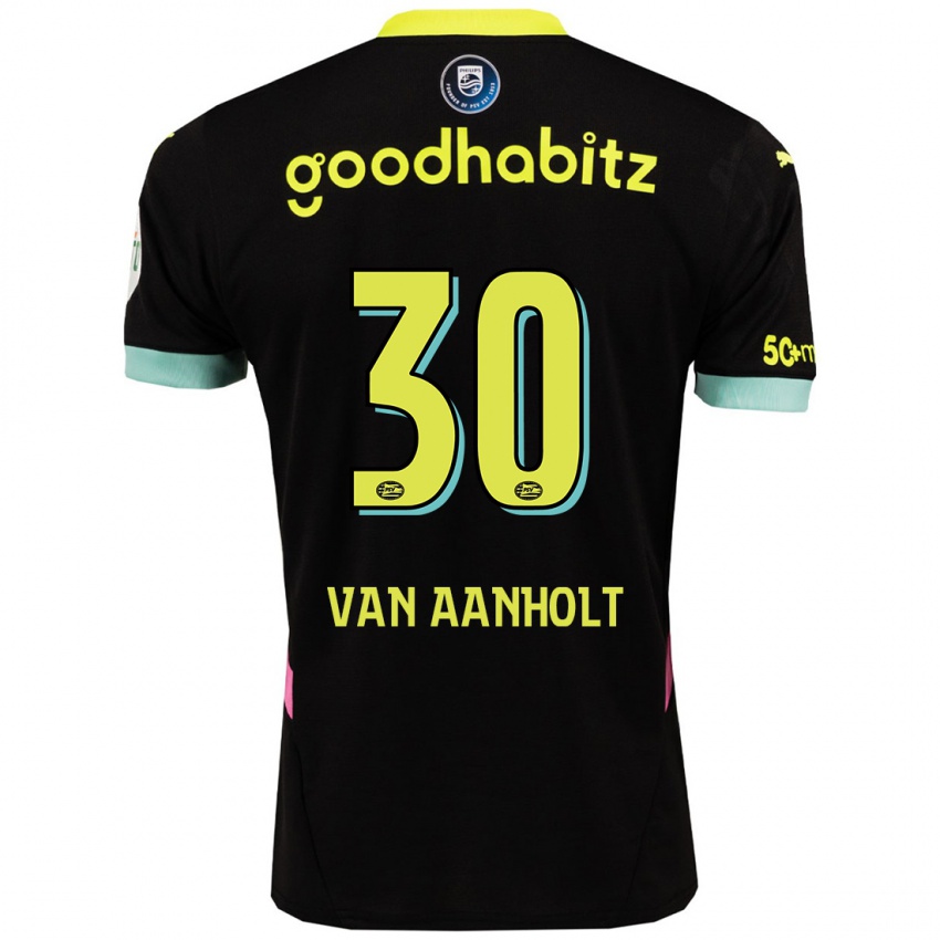 Damen Patrick Van Aanholt #30 Schwarz Gelb Auswärtstrikot Trikot 2024/25 T-Shirt