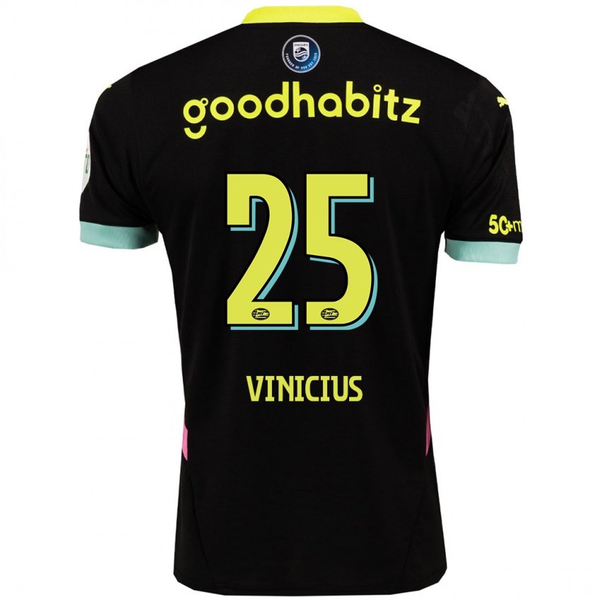 Damen Carlos Vinicius #25 Schwarz Gelb Auswärtstrikot Trikot 2024/25 T-Shirt