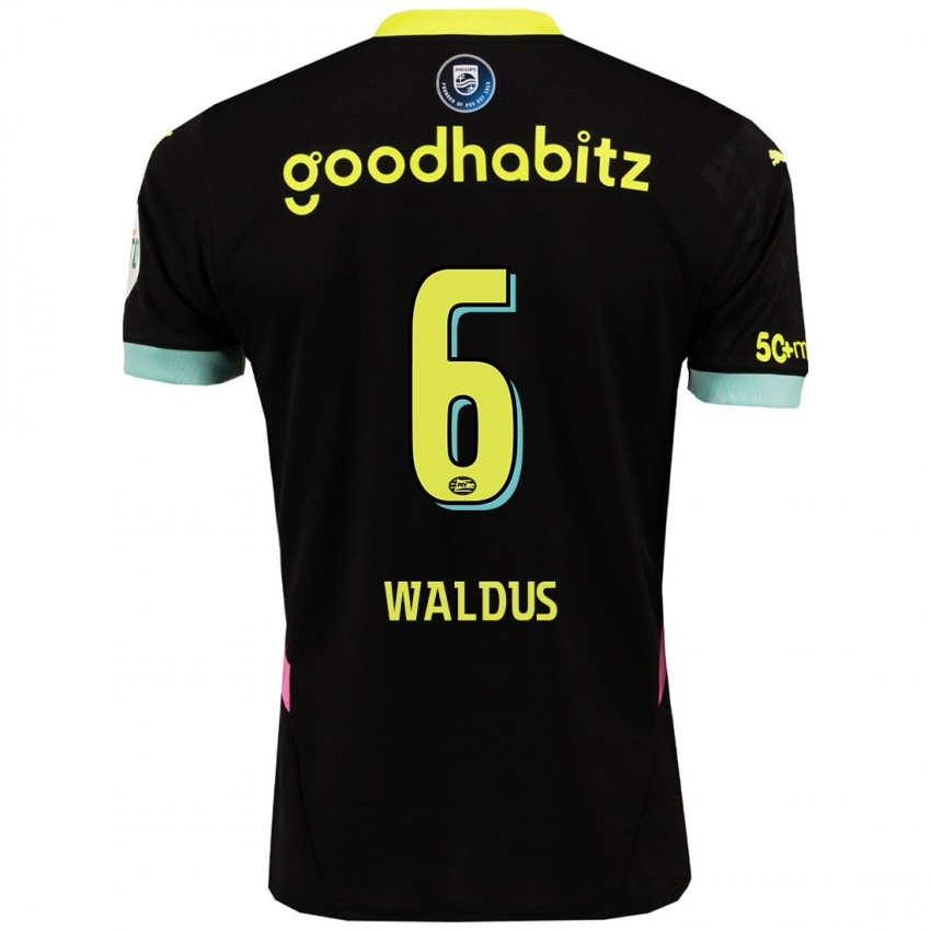 Damen Maruschka Waldus #6 Schwarz Gelb Auswärtstrikot Trikot 2024/25 T-Shirt