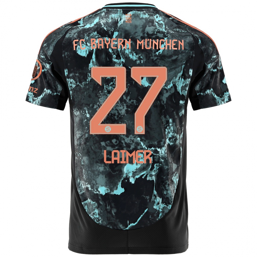 Damen Konrad Laimer #27 Schwarz Auswärtstrikot Trikot 2024/25 T-Shirt