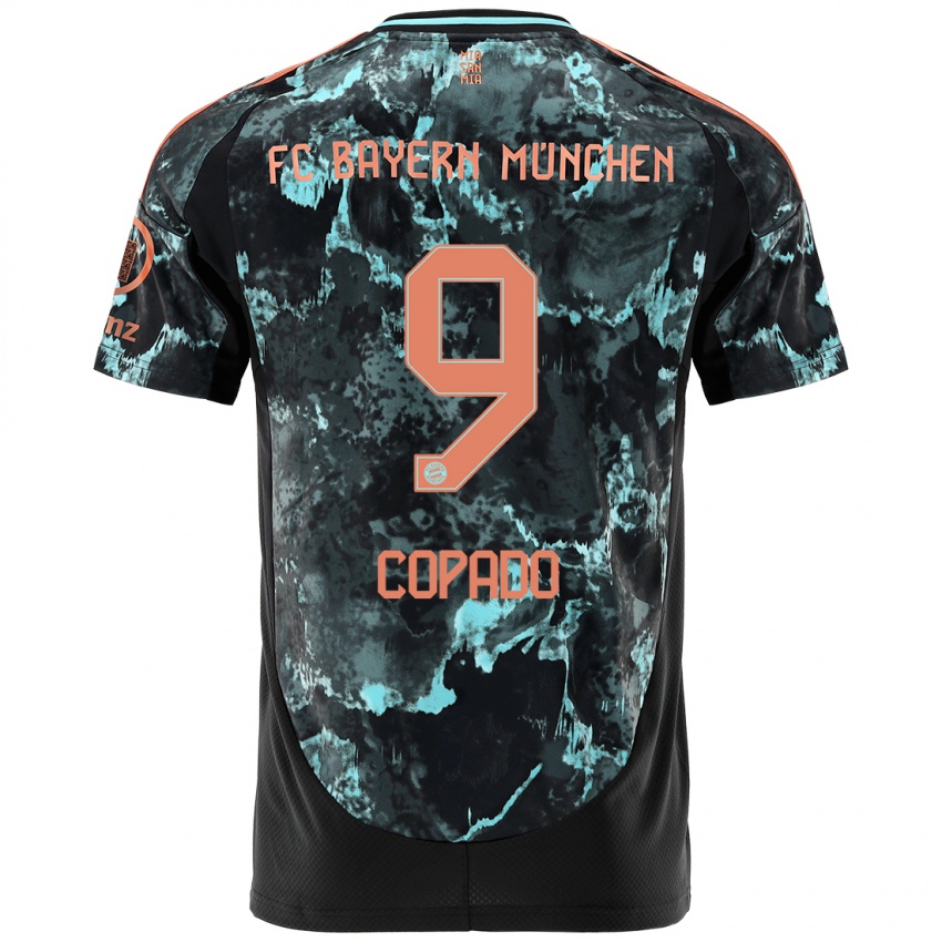 Damen Lucas Copado #9 Schwarz Auswärtstrikot Trikot 2024/25 T-Shirt