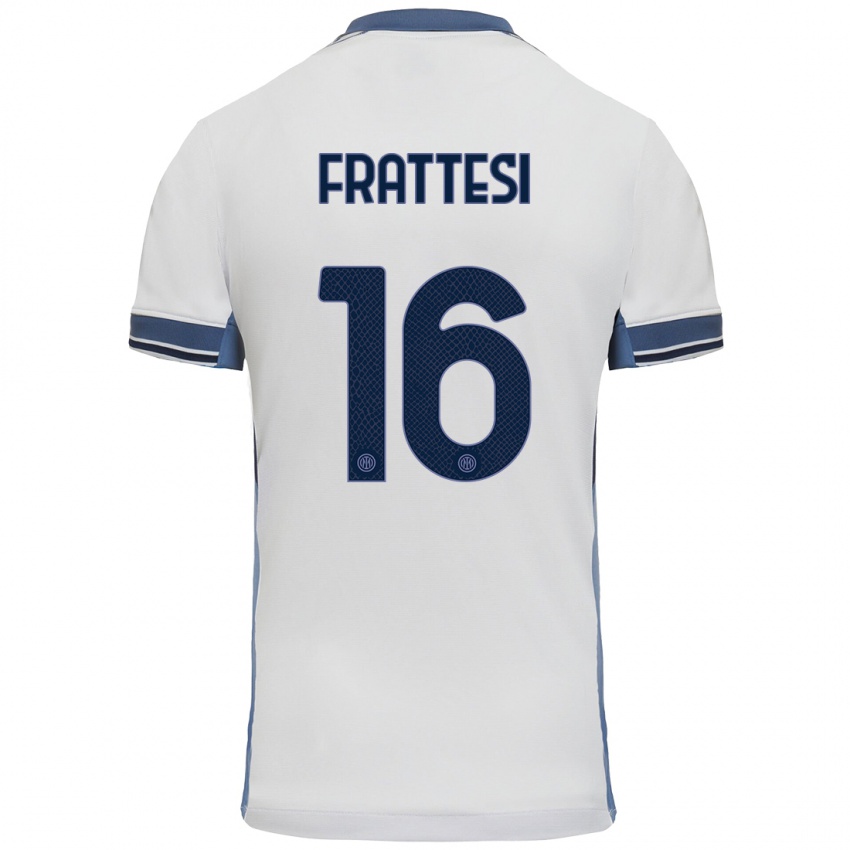 Damen Davide Frattesi #16 Weißgrau Auswärtstrikot Trikot 2024/25 T-Shirt