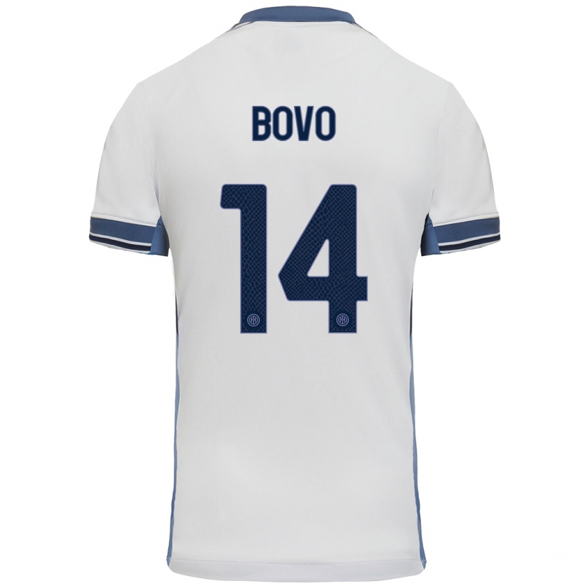 Damen Leonardo Bovo #14 Weißgrau Auswärtstrikot Trikot 2024/25 T-Shirt