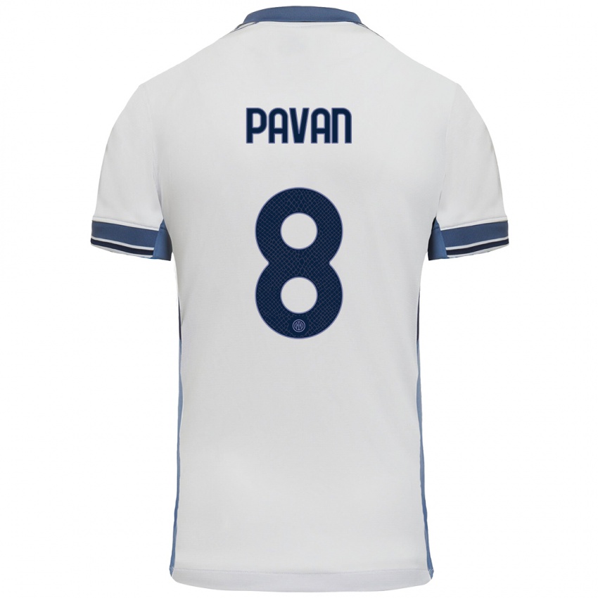 Damen Matilde Pavan #8 Weißgrau Auswärtstrikot Trikot 2024/25 T-Shirt