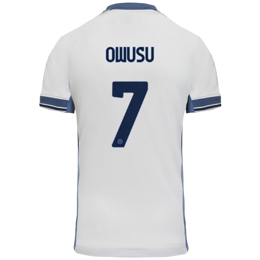 Damen Enoch Owusu #7 Weißgrau Auswärtstrikot Trikot 2024/25 T-Shirt