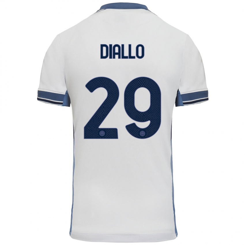 Damen Oumar Diallo #29 Weißgrau Auswärtstrikot Trikot 2024/25 T-Shirt