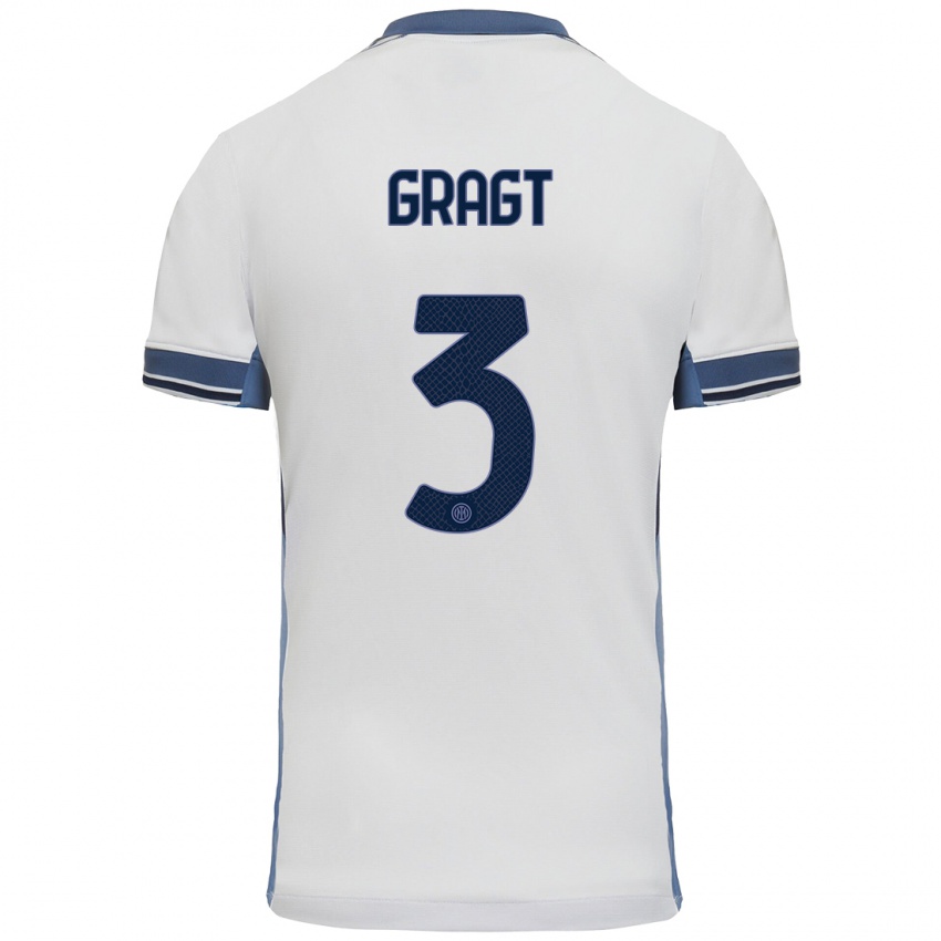 Damen Stefanie Van Der Gragt #3 Weißgrau Auswärtstrikot Trikot 2024/25 T-Shirt