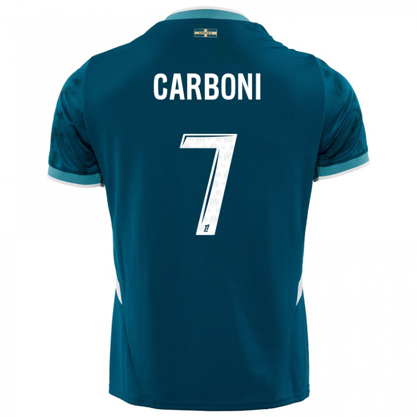 Damen Valentín Carboni #7 Türkisblau Auswärtstrikot Trikot 2024/25 T-Shirt