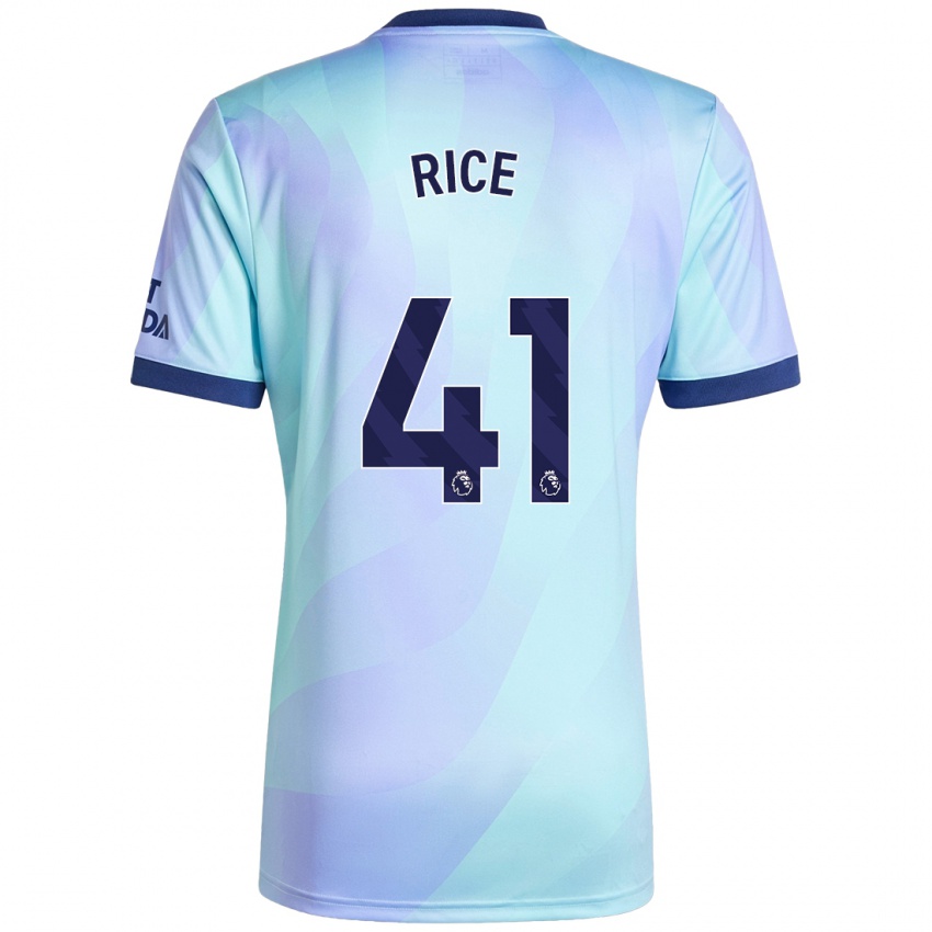 Damen Declan Rice #41 Aquamarin Ausweichtrikot Trikot 2024/25 T-Shirt