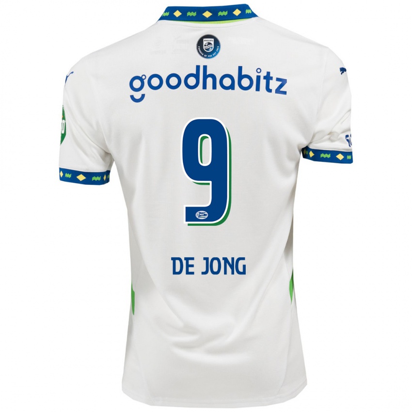 Damen Luuk De Jong #9 Weiß Dunkelblau Ausweichtrikot Trikot 2024/25 T-Shirt