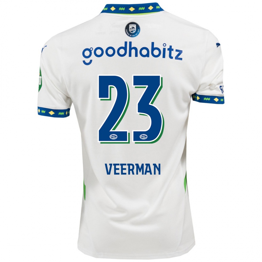 Damen Joey Veerman #23 Weiß Dunkelblau Ausweichtrikot Trikot 2024/25 T-Shirt