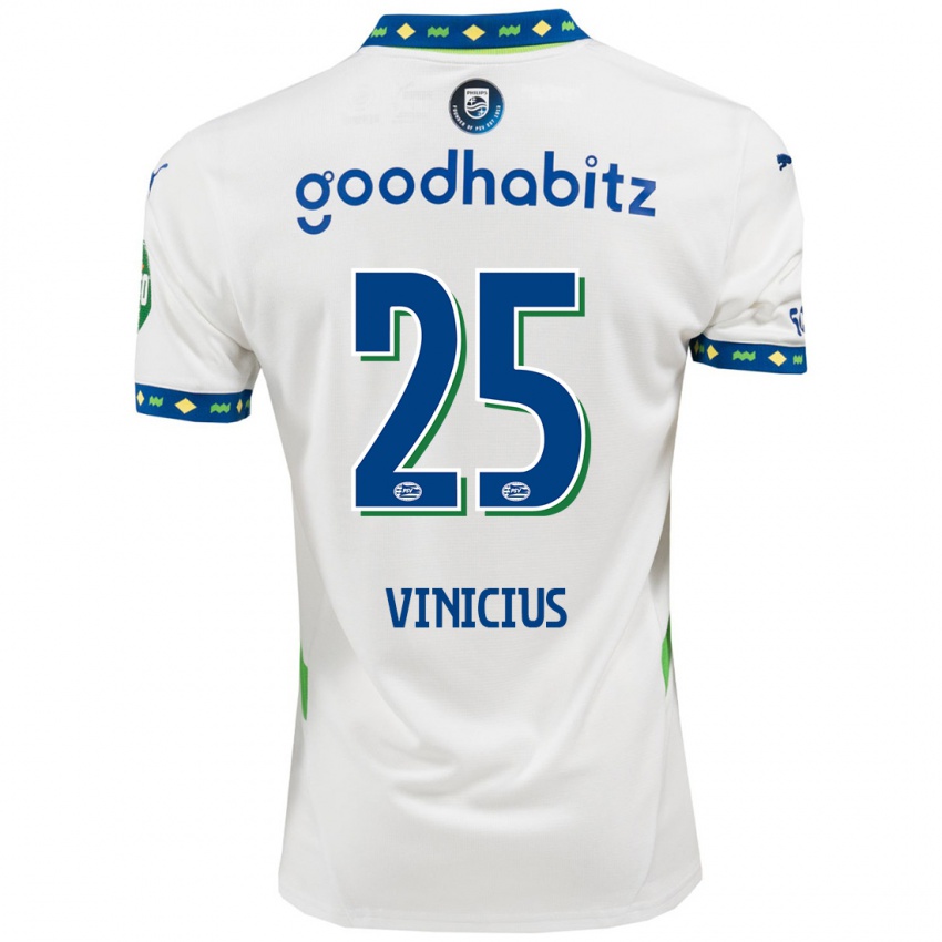 Damen Carlos Vinicius #25 Weiß Dunkelblau Ausweichtrikot Trikot 2024/25 T-Shirt