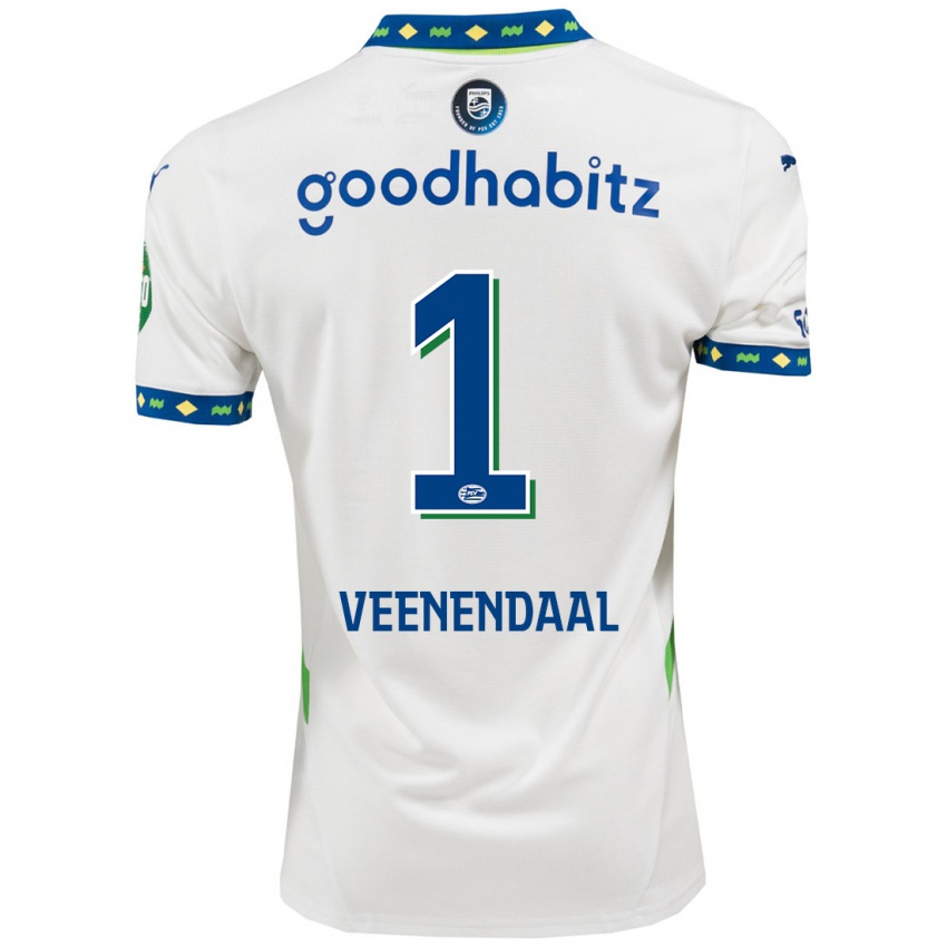 Damen Sari Van Veenendaal #1 Weiß Dunkelblau Ausweichtrikot Trikot 2024/25 T-Shirt