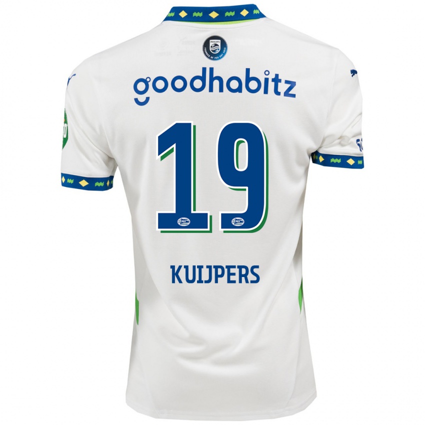 Damen Jeslynn Kuijpers #19 Weiß Dunkelblau Ausweichtrikot Trikot 2024/25 T-Shirt