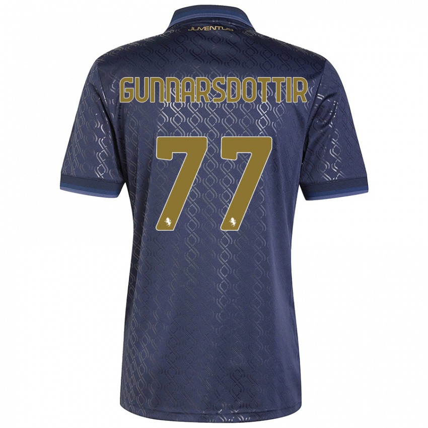 Damen Sara Bjork Gunnarsdottir #77 Marineblau Ausweichtrikot Trikot 2024/25 T-Shirt