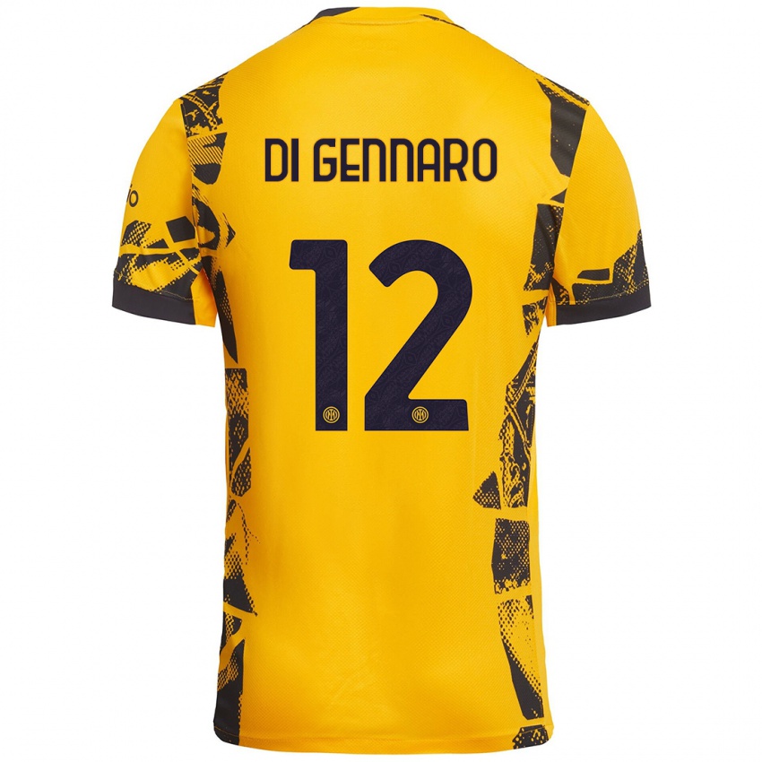 Damen Raffaele Di Gennaro #12 Gold Schwarz Ausweichtrikot Trikot 2024/25 T-Shirt