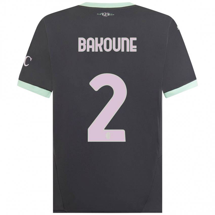 Damen Adam Bakoune #2 Grau Ausweichtrikot Trikot 2024/25 T-Shirt