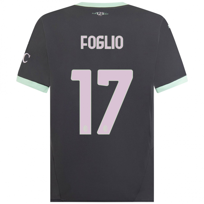 Damen Christian Foglio #17 Grau Ausweichtrikot Trikot 2024/25 T-Shirt