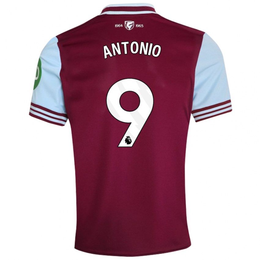 Kinder Michail Antonio #9 Dunkelrot Heimtrikot Trikot 2024/25 T-Shirt