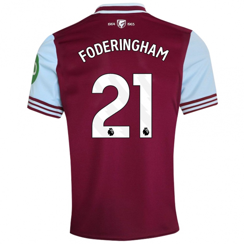 Kinder Wes Foderingham #21 Dunkelrot Heimtrikot Trikot 2024/25 T-Shirt