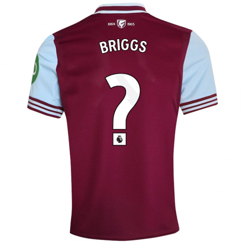 Kinder Josh Briggs #0 Dunkelrot Heimtrikot Trikot 2024/25 T-Shirt