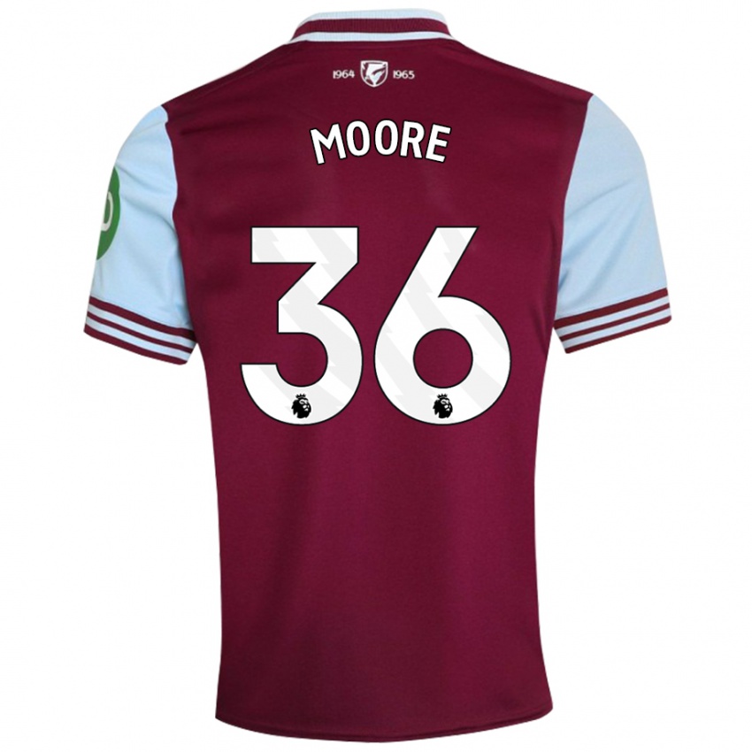 Kinder Sean Moore #36 Dunkelrot Heimtrikot Trikot 2024/25 T-Shirt