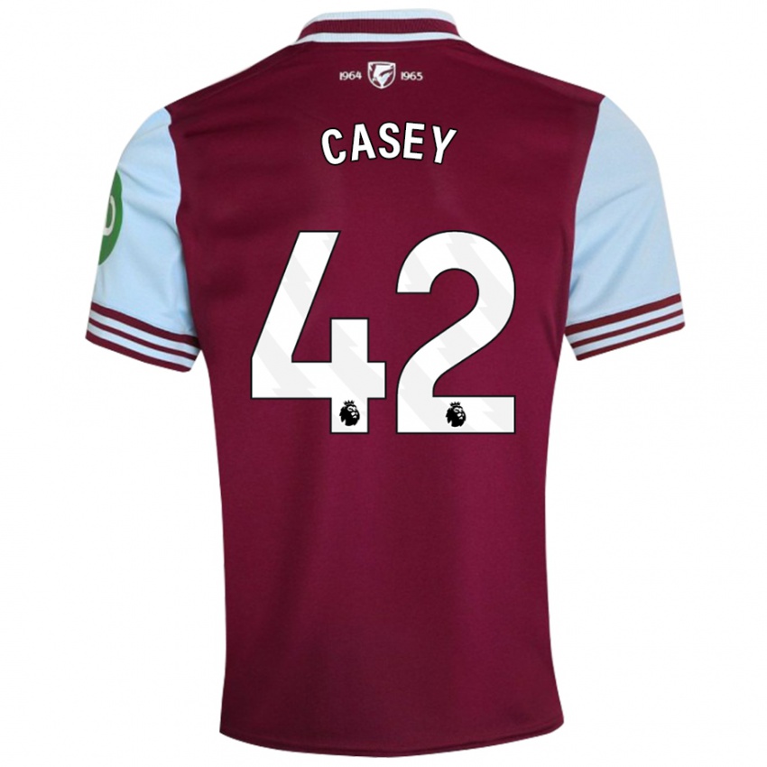 Kinder Kaelan Casey #42 Dunkelrot Heimtrikot Trikot 2024/25 T-Shirt