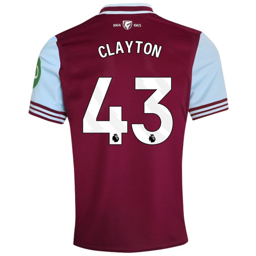 Kinder Regan Clayton #43 Dunkelrot Heimtrikot Trikot 2024/25 T-Shirt