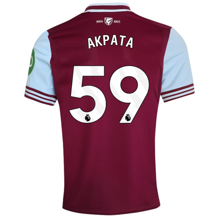 Kinder Tyron Akpata #59 Dunkelrot Heimtrikot Trikot 2024/25 T-Shirt