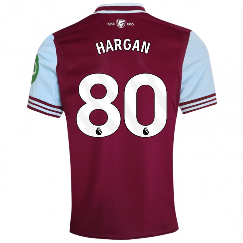 Kinder Riley Hargan #80 Dunkelrot Heimtrikot Trikot 2024/25 T-Shirt