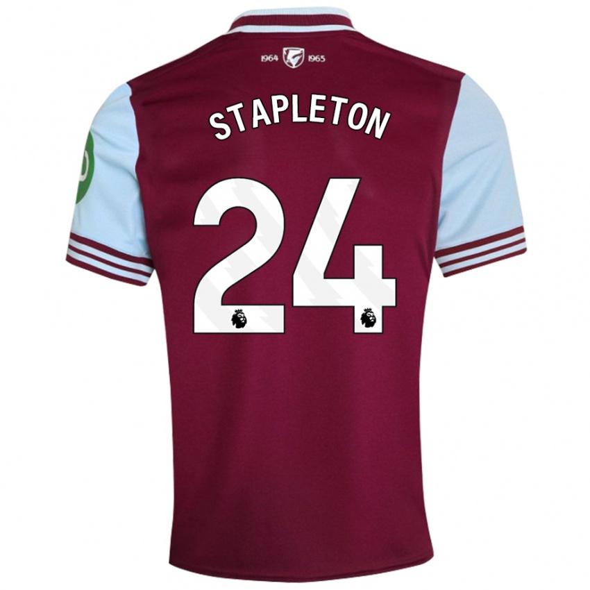 Kinder Jessie Stapleton #24 Dunkelrot Heimtrikot Trikot 2024/25 T-Shirt