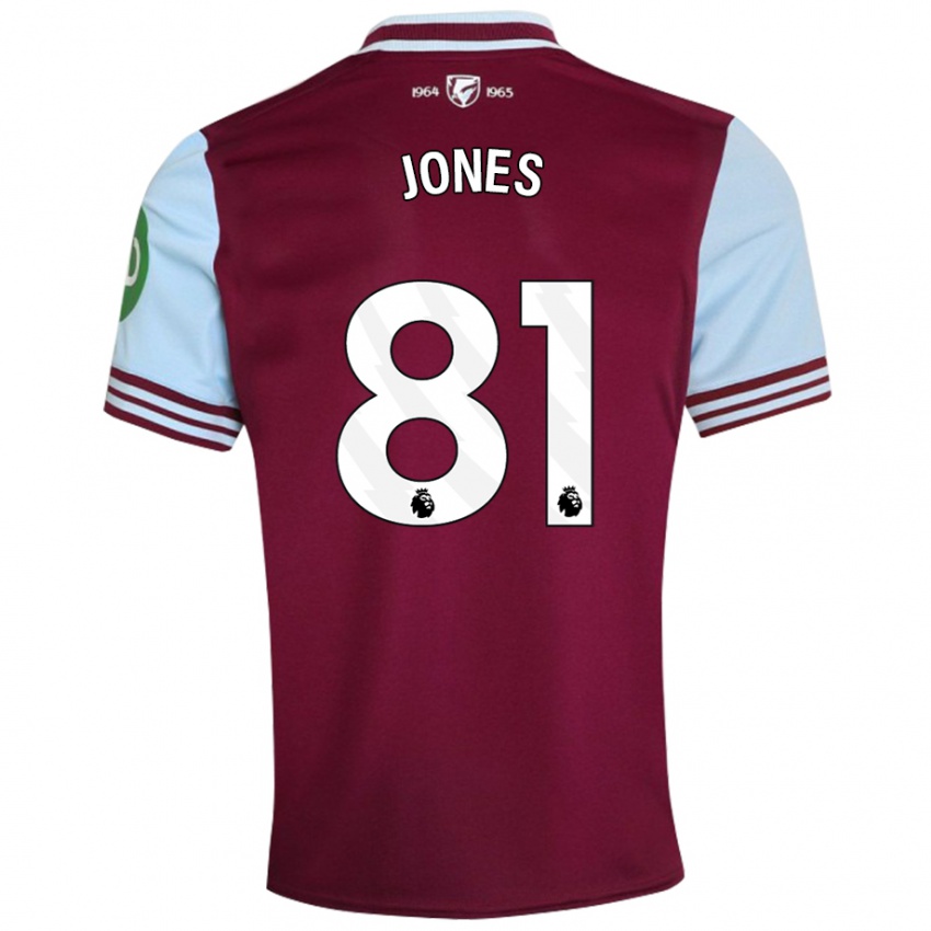 Kinder Liam Jones #81 Dunkelrot Heimtrikot Trikot 2024/25 T-Shirt